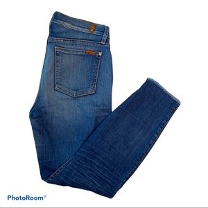 7 For All Mankind Ankle Skinny Frayed Hem Jeans 27